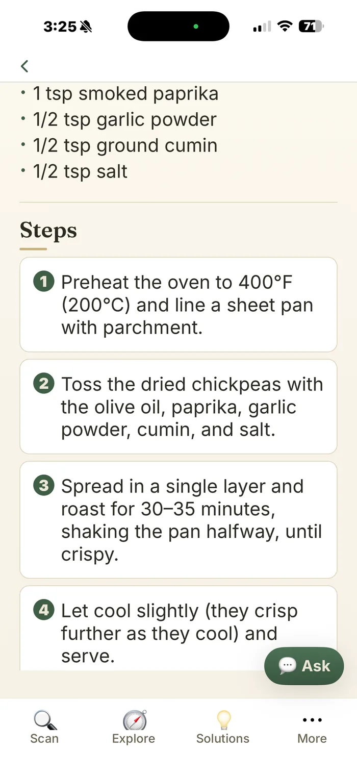 Alpha-gal — the same recipe's numbered cooking steps.
