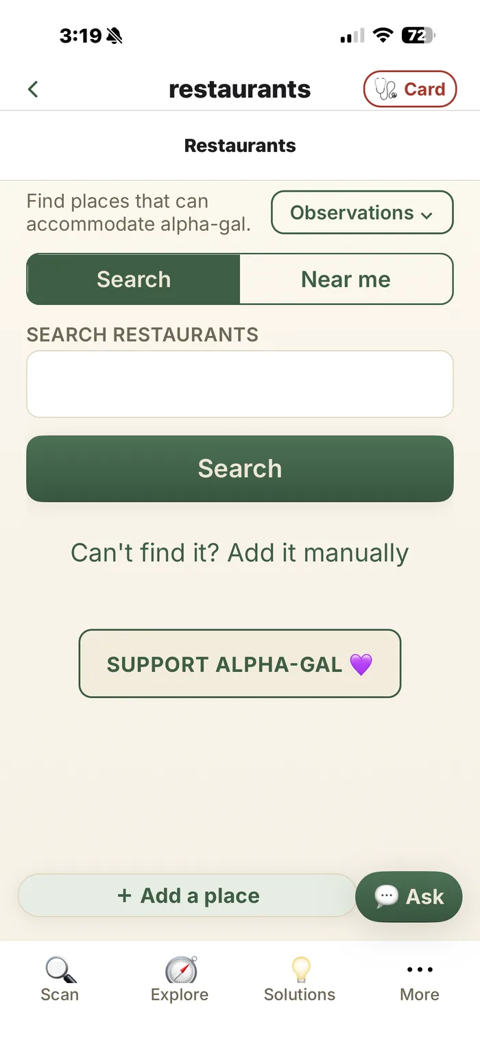 Alpha-gal — the restaurant directory: find places that can accommodate alpha-gal, by search or near you.