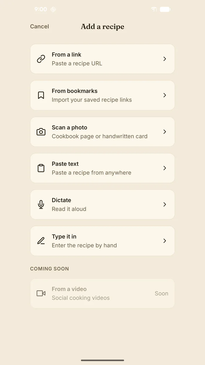 FamCook — building a grocery list from selected recipes.